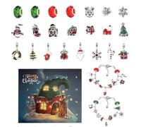 Compte à Rebours de Noël, Calendrier de 24 Jours pour Créer des Bracelets, Kit Création Bracelets Activité Manuelle à la Maison Cadeaux de Fête pour Filles Adolescente