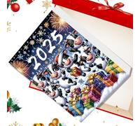 Compte à rebours de Noël - Calendrier mignon avec 24 figurines de vache - Figurines festives décoratives pour arbre, femme, tout-petit, bureau, garçon, vacances, mariage, adultes