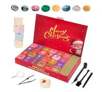 Compte à Rebours de Noël | Décompte de Noël - Ensemble d'Accessoires pour Vingt Quatre Jours avec Thème de Fouille de Cristaux Roche Cadeaux pour Bas de et Faveurs de Fête pour