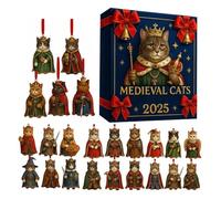 Compte À Rebours De Noël | Décoration De L'Avent Chat En Acrylique 2D,Ornements De Sapin De Noël Chat 24 Jours | Pour Amoureux Des Animaux Fête De Vacances Fenêtre Mur Collection