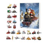 Compte à rebours de Noël - Décoration de Noël 24 jours - Décoration de véhicule en acrylique 2D pour maison, événement, fête, sac à dos, voiture