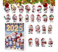 Compte à Rebours de Noël - Décorations de Noël en Acrylique 2D,Pendentif Décoratif à Thème Bonhomme de Neige pour Adolescents Femmes Hommes Adultes