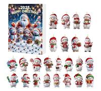 Compte à Rebours de Noël - Décorations de Noël en Acrylique 2D,Pendentif Décoratif à Thème Bonhomme de Neige pour Adolescents Femmes Hommes Garçons Filles, Table Fenêtre