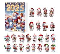 Compte à Rebours de Noël,Décorations de Noël en Acrylique 2D - Pendentif Décoratif à Thème Bonhomme de Neige pour Adolescents Femmes Hommes Adultes