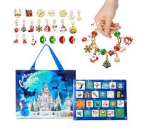 Compte à rebours de Noël | Kit de fabrication de bracelets à breloques pour 24 jours pour sœur, adolescente, fille, vacances, anniversaire, fille