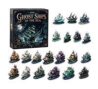 Compte À Rebours De Noël Navires Pirates Souvenir Plat 2D En Acrylique 24 | Calendrier de l'Avent Thème Bateau Pirate Étudiants garçons Halloween arbre cheminée