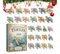 Compte à rebours de Noël Pearl Turtle - Décor de vacances en acrylique de 2
