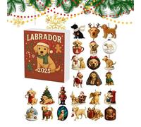 Compte à rebours de Noël Pendentif acrylique 2D Chien Calendrier de l'Avent de 24 jours pour chiens | Pour filles amoureux de chiots faveurs et garnitures