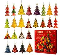 Compte À Rebours De Noël - Pendentifs en Acrylique 2D en Forme de Fruits | Ornement de Décompte de Noël 24 Jours - Pour Occasions Saisonnières Adolescents Adultes Halloween Thanksgiving Pâques