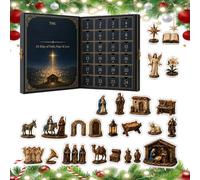 Compte à Rebours de Noël Saisonnier en Acrylique 2D sur la Nativité | Compte à Rebours de 24 Jours pour Noël Calendrier de l'Avent de la Nativité pour Vacances Saisonnières