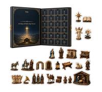 Compte à Rebours de Noël Saisonnier en Acrylique 2D sur la Nativité | Déco de Compte à Rebours 24 Jours pour l'Avent Calendrier de l'Avent de la Nativité pour Vacances Saisonnières