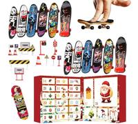 Compte à rebours de Noël Set de jouet Fingerboard avec panneaux de | 24 jours compte à rebours pour bureau, fête, anniversaire, vacances, chambre, salle de ole