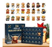 Compte à rebours de Noël Statuette animalière 3D en forme de vache pour | Calendrier compte à rebours fêtes 24 jours Pour maison chambre appartement bureau dortoir des