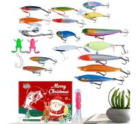Compte À Rebours De Pêche - Calendrier Festif, Kit De Leurre 24 Jours | Équipement Complet Pour Noël Cadeau D'hiver Parents Amis Ados Fans Eau Gratuite Nature