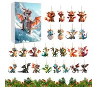 Compte à Rebours des Dinosaures | Pendentif Arbre De Noël Comptage À Rebours,Décoration De Noël Cadeau Pour Chambre Maison Bureau Sac à Dos Salon Décoration Maison Bureau Chambre