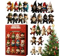 Compte à rebours des Gnomes de Noël - Décoration acrylique 2D | Calendrier de l'Avent, pour fiançailles, retraite, vacances, salle de classe, bureau, bureau, mur, sapin de Noël