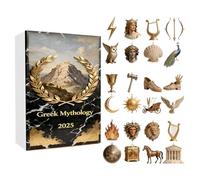 Compte à rebours des vacances - Ornement pendentif 24 jours, kit de collection de mythologie grecque, décoration de vacances 2D, accessoire de fête saisonnière, ensemble d'ornements supérieurs pour en