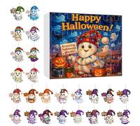 Compte à rebours d'Halloween - 12,99 pouces 24 jours Calendrier de vacances pour l' festif, le plaisir en famille avec une fonction de compte à rebours, l'ornement en acrylique pour la maison, l
