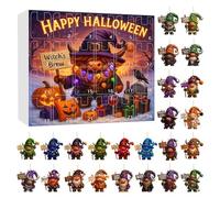 Compte À Rebours D'Halloween, Calendrier D'Halloween En Acrylique, Ensemble D' Gnome, Calendrier Réutilisable, Construit L'anticipation Chaque Jour, 32x29x3,5 Cm, Pour Les Murs, Les Sacs À Dos