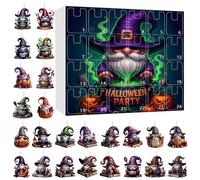 Compte à rebours d'Halloween - Calendrier plat en acrylique - Figurine décorative avec 24 jours de décoration pour bureau, vacances, , famille et filles