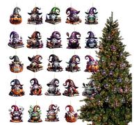 Compte à rebours d'Halloween | Compte à rebours de 24 jours - Décorations d'Halloween 2D en acrylique pour cheminée, sac à dos, décoration d'intérieur hantée d'arbre