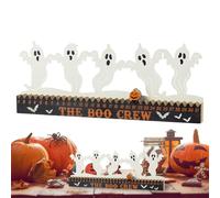 Compte à rebours d'Halloween - Décoration de chambre à coucher fantôme d'Halloween | Figurine décorative en bois de 31 jours au design mignon pour table, bureau, salon, chambre à coucher