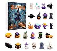 Compte À Rebours D'Halloween - Statue De L'Avent À 24 Jours, Sculpture De Fantôme En Résine, Calendrier De L'Avent Halloween, 31 Nuits D'effroi | Ornements D'horreur Pour Table De Bureau De