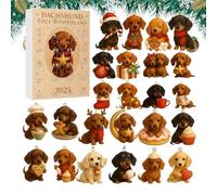 Compte à rebours du calendrier de Noël | Pendentif pour chien acrylique 2D | Décoration de calendrier de 24 jours, pour Thanksgiving, vacances, saison, Halloween, Pâques, adolescents, adultes
