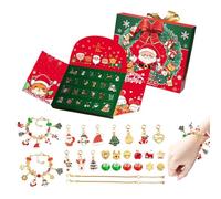 Compte à rebours jusqu'à Noël, boucles d'oreilles, bracelets et pendentifs - Ensemble collier de Noël 24 jours - Pour Halloween, Thanksgiving, Saint-Valentin, vacances, adultes, adolescents