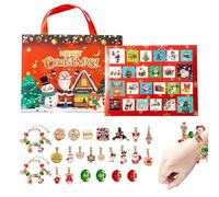 Compte à rebours jusqu'à Noël - Boucles d'oreilles et bracelets à breloques | Bijoux de Noël de 24 jours pour femme - Pour la Saint-Valentin, Thanksgiving, Halloween, les vacances saisonnières pour