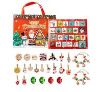 Compte à rebours jusqu'à Noël | Boucles d'oreilles et bracelets - Bijoux de Noël 24 jours, pour Halloween, vacances, Thanksgiving, Saint-Valentin, adolescents, adultes et