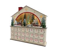 Compte à Rebours jusqu'à Noël Décor De Bureau Maisonnette En Bois 24 Jours