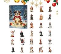 Compte à rebours jusqu'à Noël - Pendentif chien en acrylique 2D | Décoration de compte à rebours de Noël 24 jours, pour Thanksgiving, adultes, et adolescents pour les vacances saisonnières, y