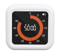 Compte à Rebours, luminosité Réglable, Minuterie Visuelle Numérique Silencieuse, Outil de Gestion du Temps, 3 Volumes de Rappel, Dos Magnétique, avec Support de Téléphone (White)