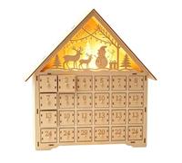 Compte à rebours Noël Boîte Organisateur en Bois Remplissable 24 Jours avec | Calendrier Créatif à Peindre pour les fêtes de Noël, le bureau à domicile, le bureau, le dessus de table,