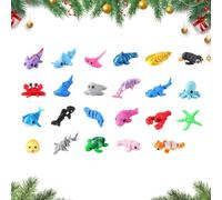 Compte à rebours Noël Fidget Sensoriel Animaux Marins Articulés Imprimés en | Calendrier de l'Avent 24 Jours Pour Garçons Filles Ados Récompenses en adeaux pour Fêtes et