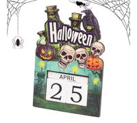 Compte à Rebours pour Halloween | 2025 Blocs de Calendrier en Bois | Artisanat de Décompte Festif Ajustable pour la Chambre les Vacances la Fête la Cuisine la Salle de Classe et les Adolescents