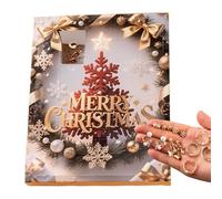 Compte À Rebours Pour Noël,Bijoux de Noël 25 Jours Boucles d'Oreilles et Collier | Bagues Pendentifs Bracelets Breloques Boucles D'Oreilles Pour Occasions Saisonnières Saint Valentin Pâques Halloween