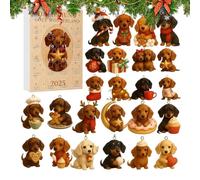 Compte À Rebours Pour Noël - Décoration Chien En Acrylique 2D - Figurines De Compte À Rebours De Noël Pour 24 Jours | Pour Fêtes Saisonnières, Halloween, Thanksgiving, Pâques, Adolescents, Adultes