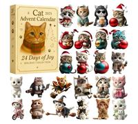 Compte À Rebours Pour Noël | Ornement Chat Acrylique 2D | Décoration Compte À Rebours De Noël 24 Jours | Pour Adolescents et Adultes Saisonnier Halloween Thanksgiving Fêtes Pâques