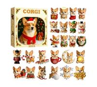 Compte à rebours pour Noël - Ornement de chien en acrylique 2D | Figurines de compte à rebours de Noël de 24 jours | Pour adultes et adolescents, vacances, Halloween, Thanksgiving, Pâques,