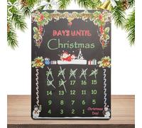 Compte à rebours pour Noël | Signe de compte à rebours de calendrier réutilisable de style tableau noir 2 en 1,Tableau blanc mignon pour compte à rebours de Noël des deux côtés et riutiliz