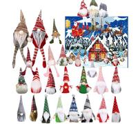 Compte à rebours saisonnier - Ensemble en peluche avec nain mignon, boîte à jouets à ouverture quotidienne, figurines en peluche à collectionner, activité d'anticipation décorative | Cadeau