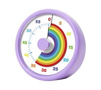 Compte à rebours visuel coloré pour enfants, horloge mécanique de 60 minutes pour salle de classe, cuisine, étude ou salle de sport, design portable pour apprendre la cuisine (violet)