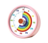 Compte à rebours visuel de 60 minutes pour enfants avec design circulaire vibrant pour salle de classe, cuisine, étude ou bureau, bouton facile à utiliser et contrôle de l'alarme (rose)