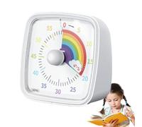 Compte à Rebours Visuel - Minuteur d’Étude 60 Minutes, Horloge Silencieuse Bureau, Gestion du Temps Ludique, Motif Arc-en- Coloré, Apprentissage et Organisation | Horloge Minuteur pour Étu