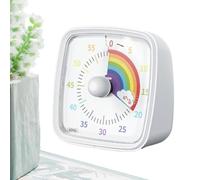 Compte à Rebours Visuel - Minuteur d’Étude 60 Minutes, Horloge Silencieuse Bureau, Gestion du Temps Ludique, Motif Arc-en- Coloré, Apprentissage et Organisation | Horloge Minuteur pour Étu