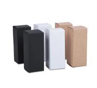 Compte-gouttes à tête en caoutchouc, 100 pièces, 10ML à 100ML, 18MM, bouteille d'huile essentielle, boîte d'emballage de cosmétiques, Carton Kraft, boîte en papier blanc et noir 350G white cardboard