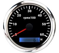 Compte-tours 85 mm 0-6000 tr/min étanche avec compteur d'heures de fonctionnement rétroéclairage 7 couleurs pour voiture, bateau, camion, moteur diesel et essence