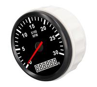 Compte-tours 85 mm - 3000 tr/min - Étanche IP67 - Avec compteur d'heures LCD - Rétroéclairage rouge - Pour voiture, camion, bateau